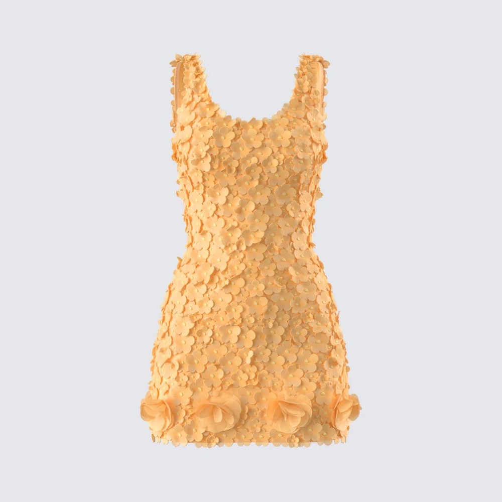 Raelyn Orange Petal Mini Dress